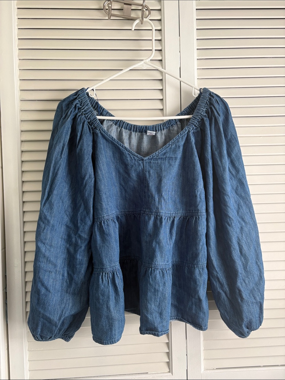 Old Navy Blue Denim Peasant Tunic